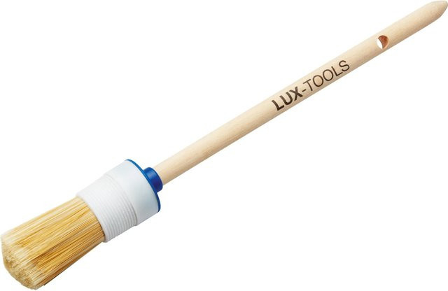 LUX-TOOLS Ringpinsel Größe 4 mit Synthetikborsten und Holzgriff für wasserbasierte und lösungsmittelbasierte Lacke - Bild 1