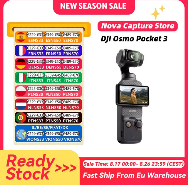 DJI Osmo Pocket 3 Action Camera mit 1-Zoll-Sensor, 4K/120fps und 2-Zoll-Dreh-Touchscreen in Schwarz - Bild 1