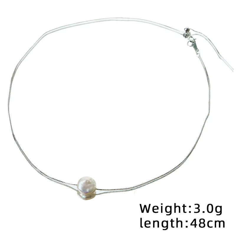 GLSEEVO Halskette, Süßwasser Perle, Silber überzogen, Damen - Bild 3