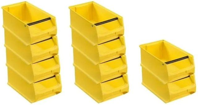 PROREGAL SparSet 10x Sichtlagerbox 4,1 mit Griffstange, Gelb, H x B x T: 15 x 20 x 35 cm, 7,2 Liter - Bild 1
