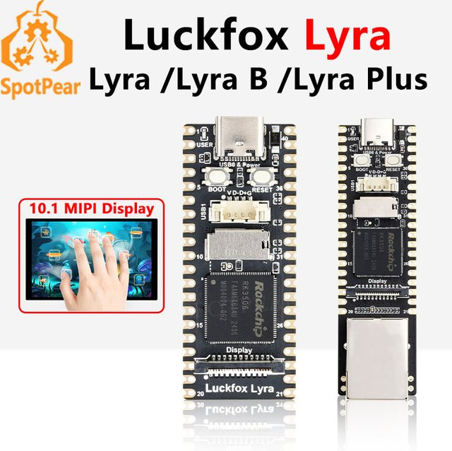 Luckfox Lyra Serial Rockchip RK3506 Linux Board in Schwarz mit optionalem 10,1 Zoll DSI Display - Bild 1