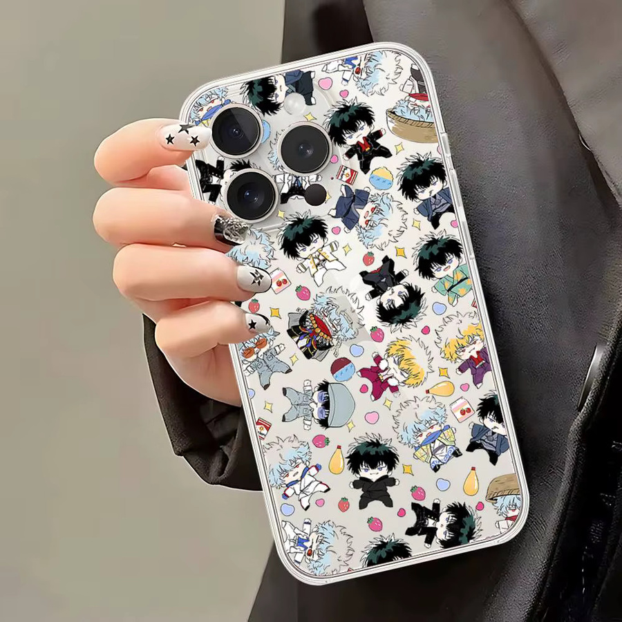 Stoßfeste Anime Gintama Handyhülle für iPhone 11 bis 17 Pro Max, Transparent, Multicolour - Bild 3