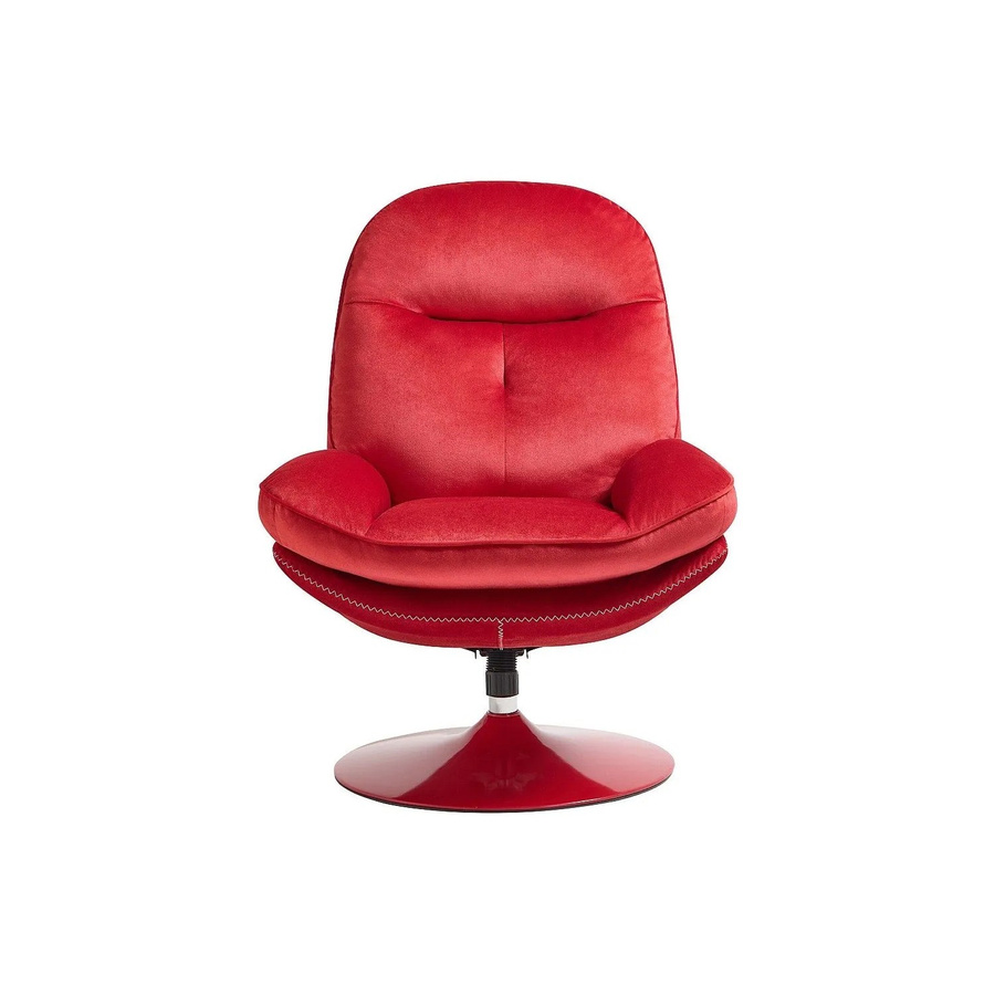 Vente-unique Sessel Ilmaca mit gerader Rückenlehne in Rot aus Samt und Metall - Bild 2