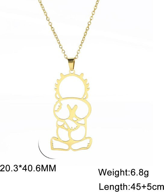 Halskette mit Kartenanhänger Israel und Palästina, Edelstahl, Gold, Unisex, 45-50 cm - Bild 1