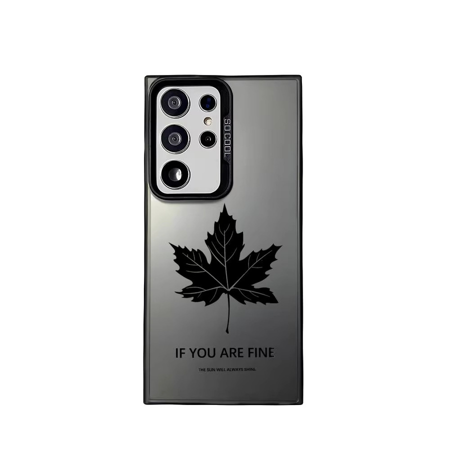 Silberne Silikon Handyhülle mit Ahornblatt-Design für Samsung Galaxy S25 Edge S24 S23 S22 S21 S20 Ultra in Bunt - Bild 5