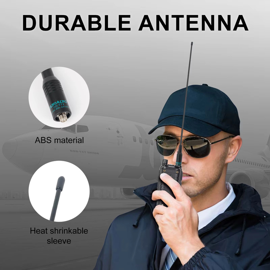 TIDRADIO TD-AM Aviation Band & Police Band Antenne 120/300 MHz in Schwarz mit SMA-Buchse für Funk-Walkie-Talkies - Bild 2