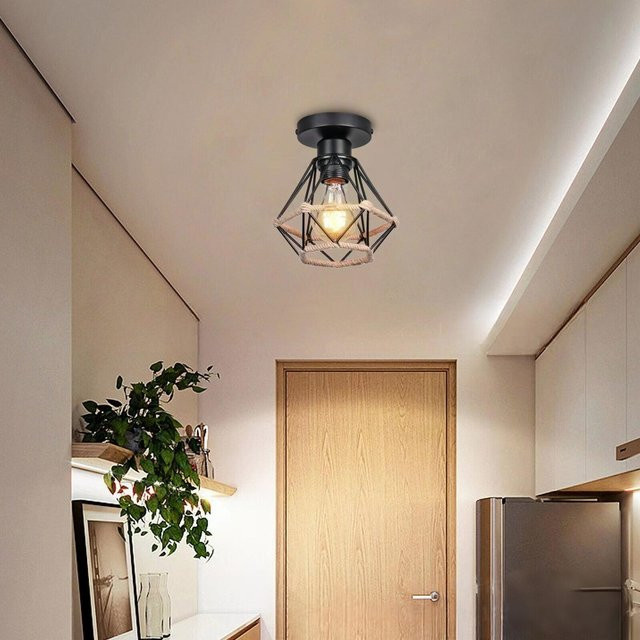 OSABO Moderne Deckenleuchte aus Metall in Schwarz mit E27 Fassung für Schlafzimmer, Küche und Flur - Bild 1