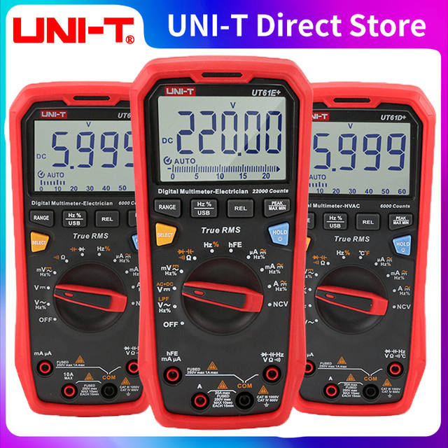 UNI-T Digitales Multimeter UT61B+ UT61D+ UT61E+ Professioneller Spannungs- und Stromtester Amperemeter Voltmeter in Rot - Bild 1