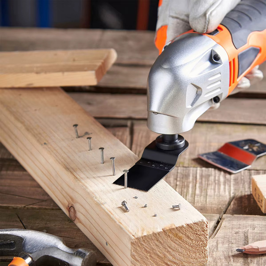 Toorise Multi-tool Sägeblätter Set mit Quick Release, Hartmetall-Oszillierende Klingen für Holz, Kunststoff und Metall, Schwarz, 4 Stück - Bild 5