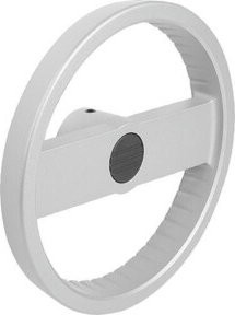 KIPP 2-Speichenhandrad Form B aus Aluminium mit Querbohrung in Silber - Bild 1