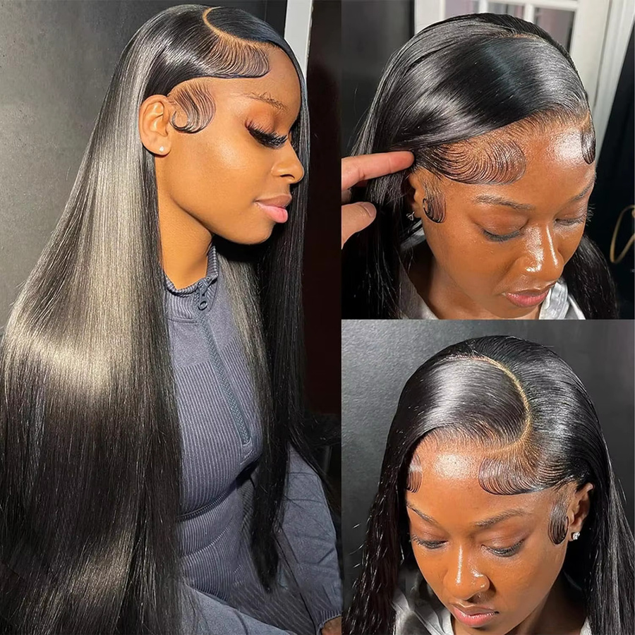 MYLOCKME Perücke aus echtem Haar, HD Lace Front, Damen - Bild 3