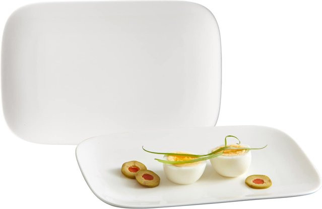Ritzenhoff & Breker Servierplatten Arena aus Keramik und Porzellan, Weiß, 2er Set, B: 23 cm, T: 15 cm - Bild 1