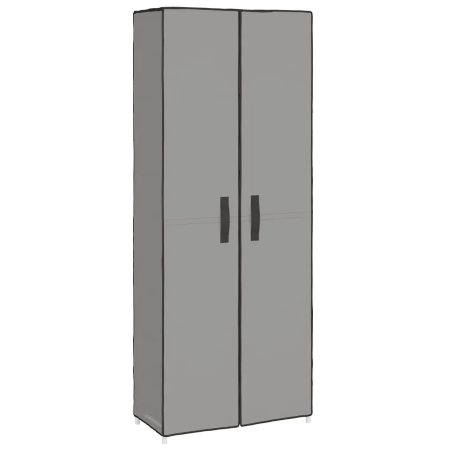 vidaXL Schuhschrank Grau mit Scharniertüren und Metallgestell, B/T/H: 60 x 30 x 166 cm - Bild 2