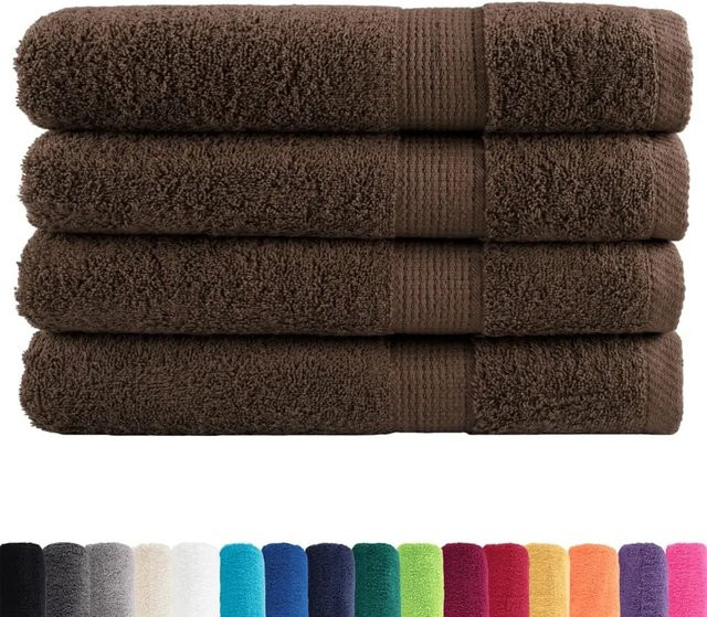 vidaXL Premium-Saunatücher SOLUND, 4er-Set, Braun, B: 80 cm, L: 200 cm, 600 g/m² - Bild 1