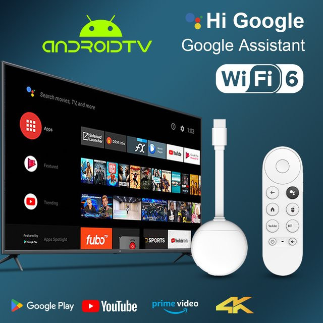 Salange Android 14 TV-Stick Media Streamer mit 2GB RAM und 16GB Speicher, 4K Ultra HD, Wifi6 und Bluetooth 5.0, Weiß - Bild 1