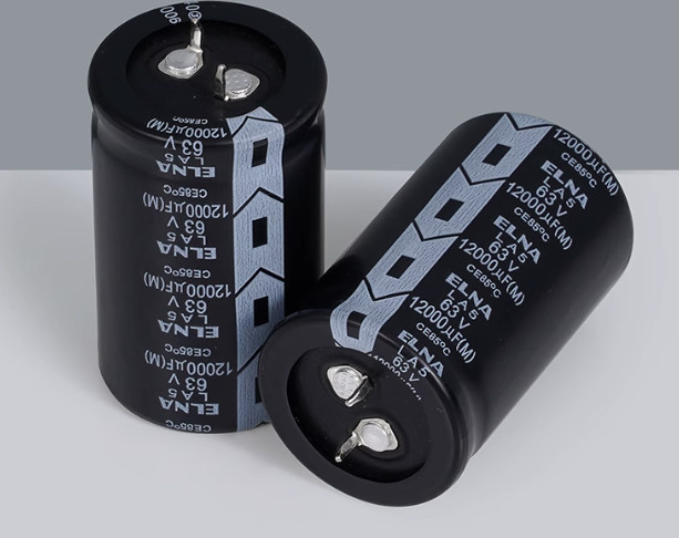 Elna Elektrolytkondensator für HiFi-Audio 63V 12000uF, 2 Stück, Schwarz, B/T/H: 3,0 x 3,0 x 5,0 cm - Bild 1