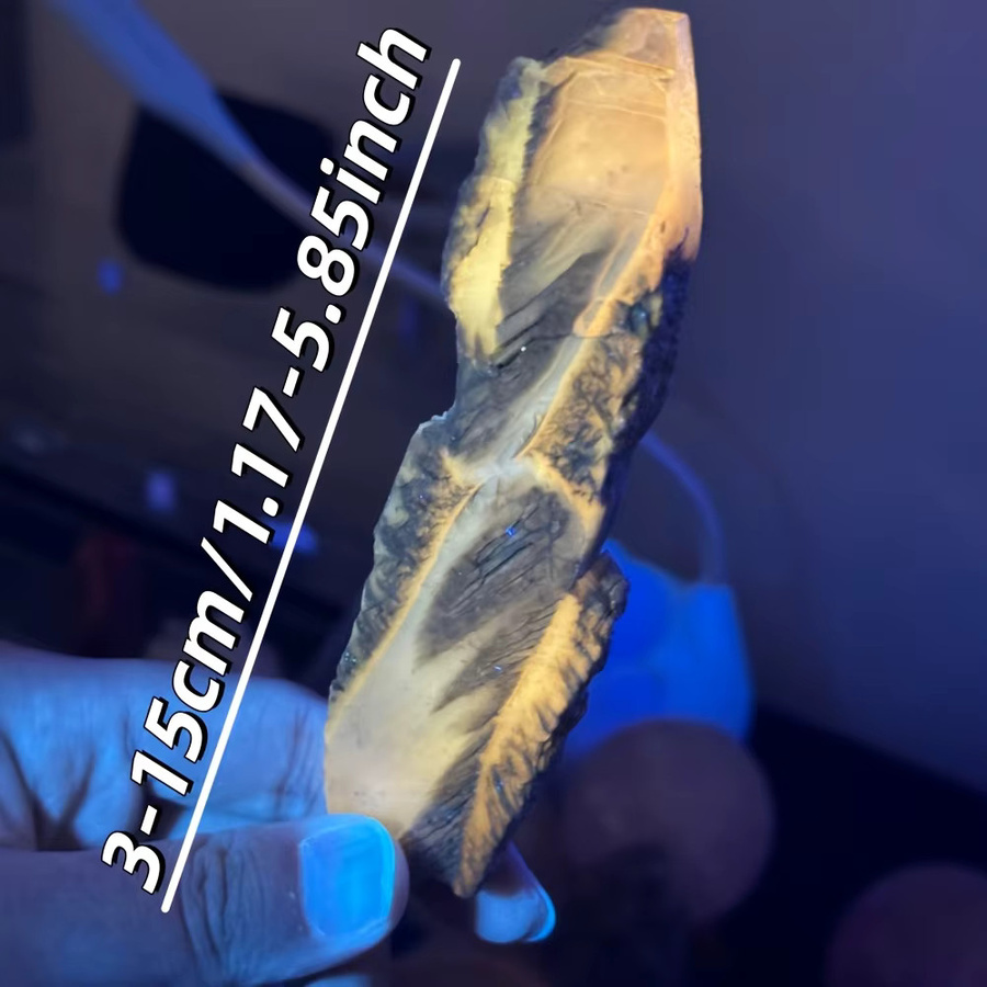 Fluoreszierender Selenitstreifen von CrystalHola in Orange-Gelb zur Heimdekoration - Bild 4
