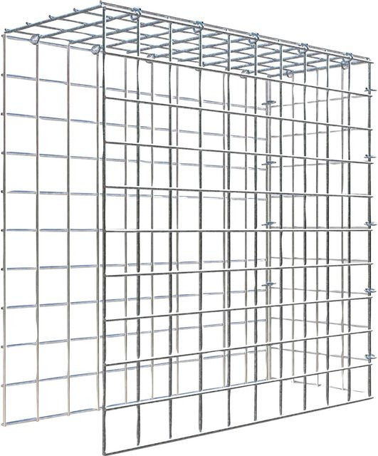 Gabiona C-Ring Anbaukorb Typ 4 in Silbergrau, Maschenweite 5 x 5 cm, B/T/H: 50 x 50 x 20 cm - Bild 1