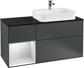 V&B Waschtischunterschrank Finion mit Wandbeleuchtung, lackiert, Breite: 120 cm - Bild 1