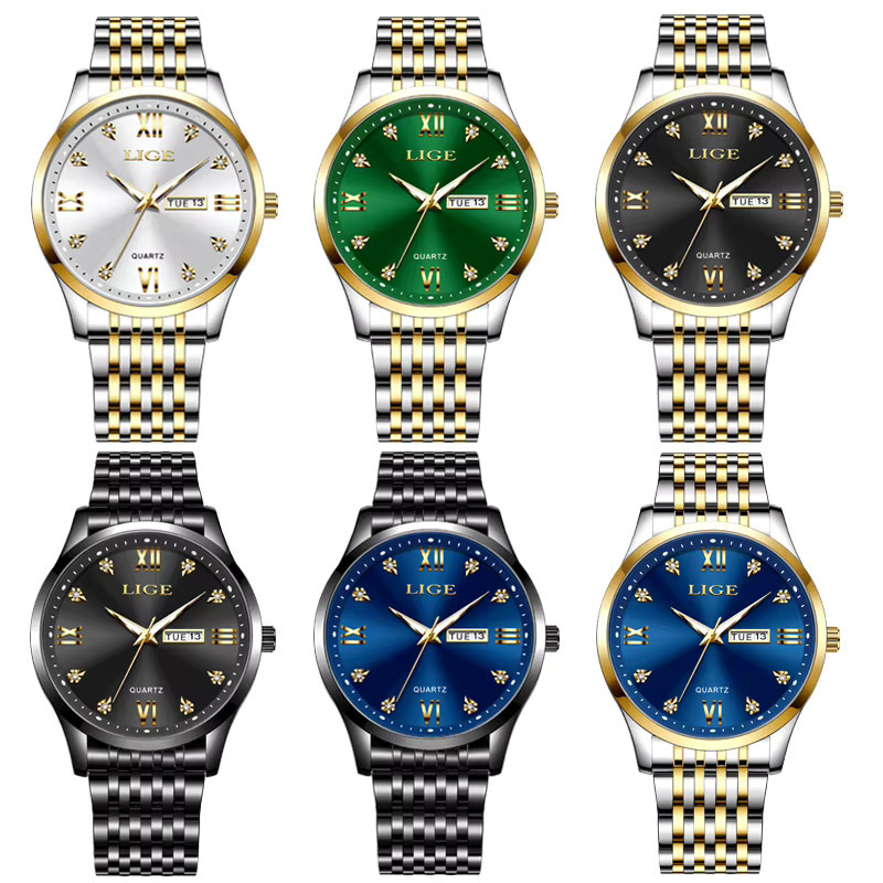 LIGE Armbanduhr Chronograph, Quarz, Edelstahl, Diamantbesetzt, Damen - Bild 4