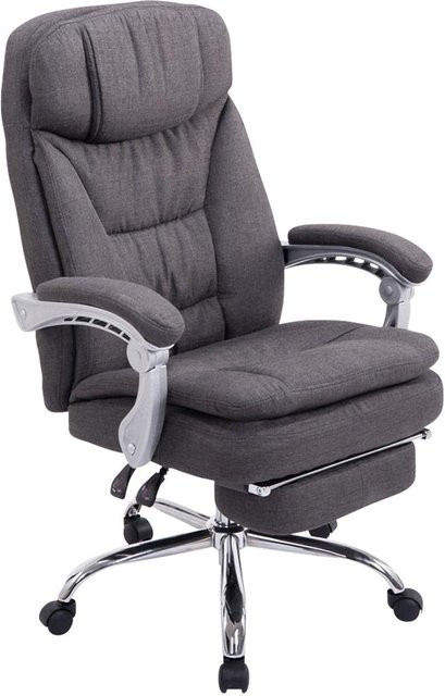 TPFLiving XL Bürostuhl Troja Stoff Dunkelgrau mit Armlehnen und Rollen B/T/H: 55 x 67 x 122 cm - Bild 1
