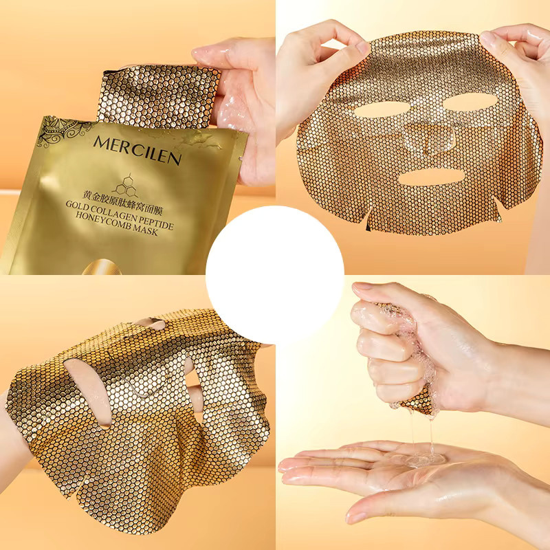 MERCILEN Gold Collagen Peptide Honeycomb Mask, 30 ml, Gesichtspflege - Bild 4