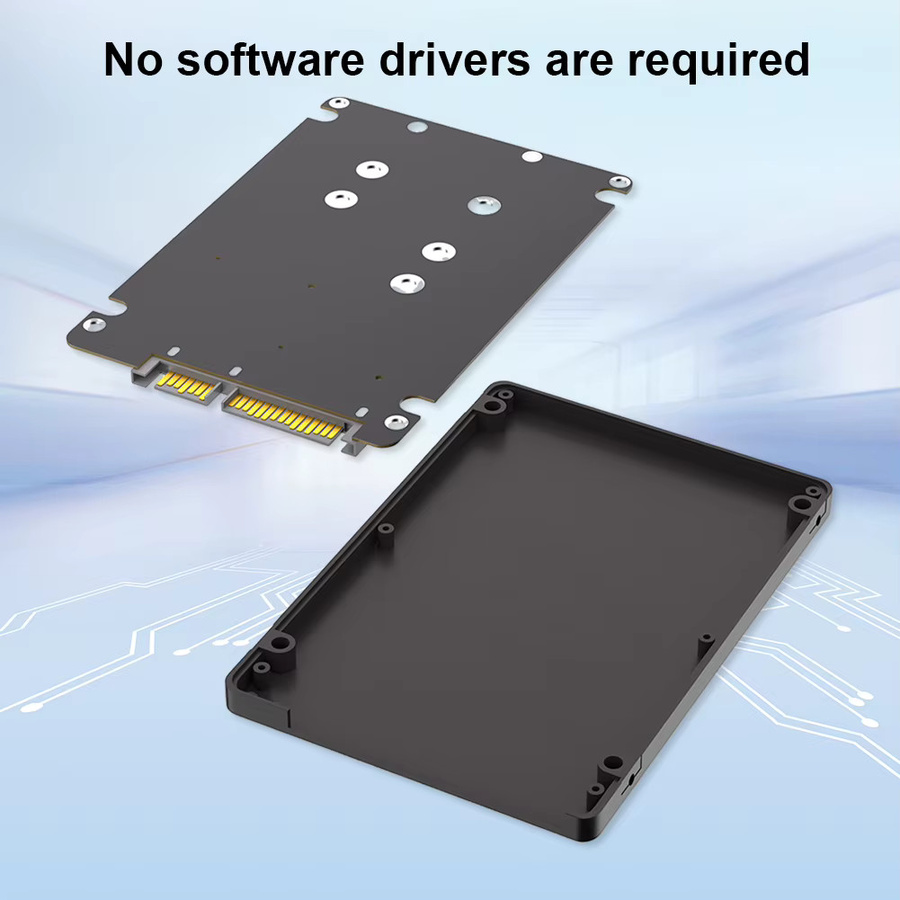 ALLOET Dual M.2 B-Key NGFF SSD zu 2,5 SATA III Adapter mit Gehäuse, 6Gbps, Schwarz - Bild 2
