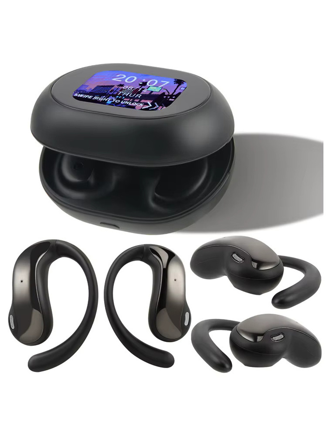 Rbefeuly Echtzeit-Übersetzungskopfhörer mit KI-Sprachübersetzung für 134 Sprachen, OWS In-Ear Kopfhörer mit LCD-Touchscreen in Schwarz, kompatibel mit iOS und Android - Bild 6