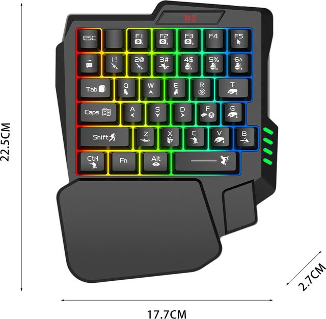 KaiSai Tastatur-Maus-Konverter Set für mobiles Gaming mit Bluetooth 5.0 Verbindung für Android, Schwarz, 5er Set - Bild 1