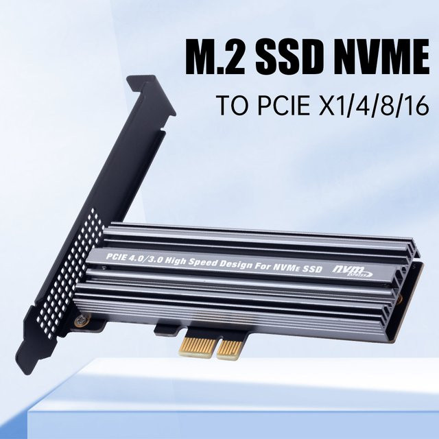 Fenvi M.2 NVMe zu PCIe 4.0 Konverter Adapter mit Kühlkörper, Schwarz - Bild 1
