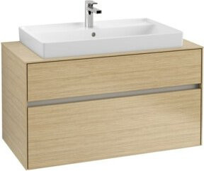 Villeroy & Boch Waschtischunterschrank Collaro in Nord Eiche, Wandmontage mit integrierter LED-Beleuchtung und Innenschubladen, B/H/T: 100 x 54,8 x 50 cm - Bild 1