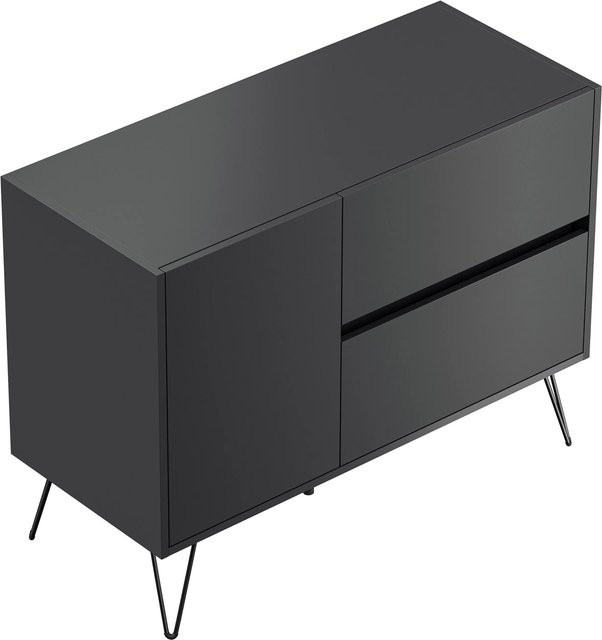 Posseik Sideboard Industrial S in Grafit mit 2 Schubladen und 1 Tür - Bild 1