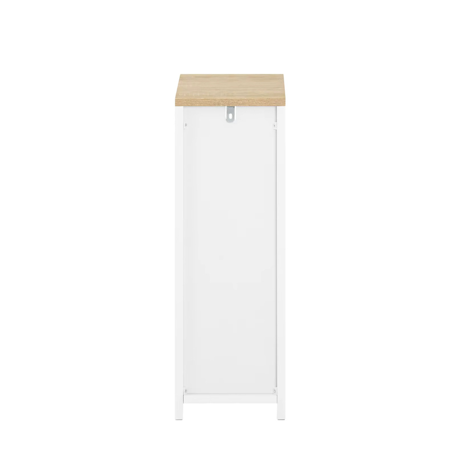 SoBuy Nachttisch FBT149-WN schmal mit 2 Schubladen und Ablage, Weiß, B: 20 cm, T: 35 cm, H: 60 cm - Bild 2
