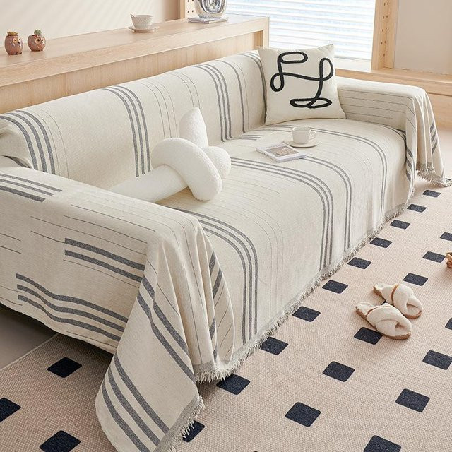 Super Six Chenille Sofaüberwurf mit Kissen, kratzfestes Sofa Handtuch für Ganzjahresnutzung, B/B: 180 x 130 cm - Bild 1
