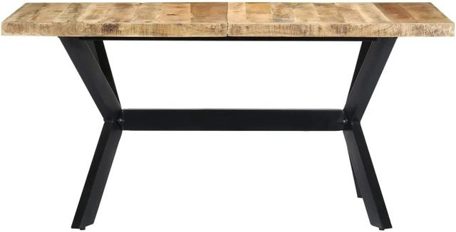 vidaXL Esstisch aus massivem Mangoholz in Braun im Industriestil, B/T/H: 140 x 70 x 75 cm - Bild 1