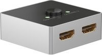 Goobay HDMI-Umschaltbox 2 auf 1, manueller HDMI Switch für 4K UHD @ 60Hz, Schwarz/Silber - Bild 1