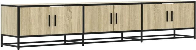 vidaXL TV-Schrank Sonoma-Eiche in Braun aus Holzwerkstoff und Metall mit industrieller Note, B/T/H: 210 x 35 x 41 cm - Bild 1