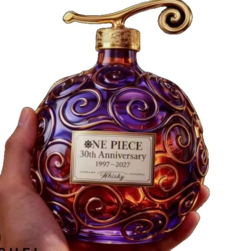 Bandai One Piece 30. Jubiläum Sammler-Edition Whiskykaraffe aus Borosilikatglas in Transparent und Lila, 14,0 l - Bild 4