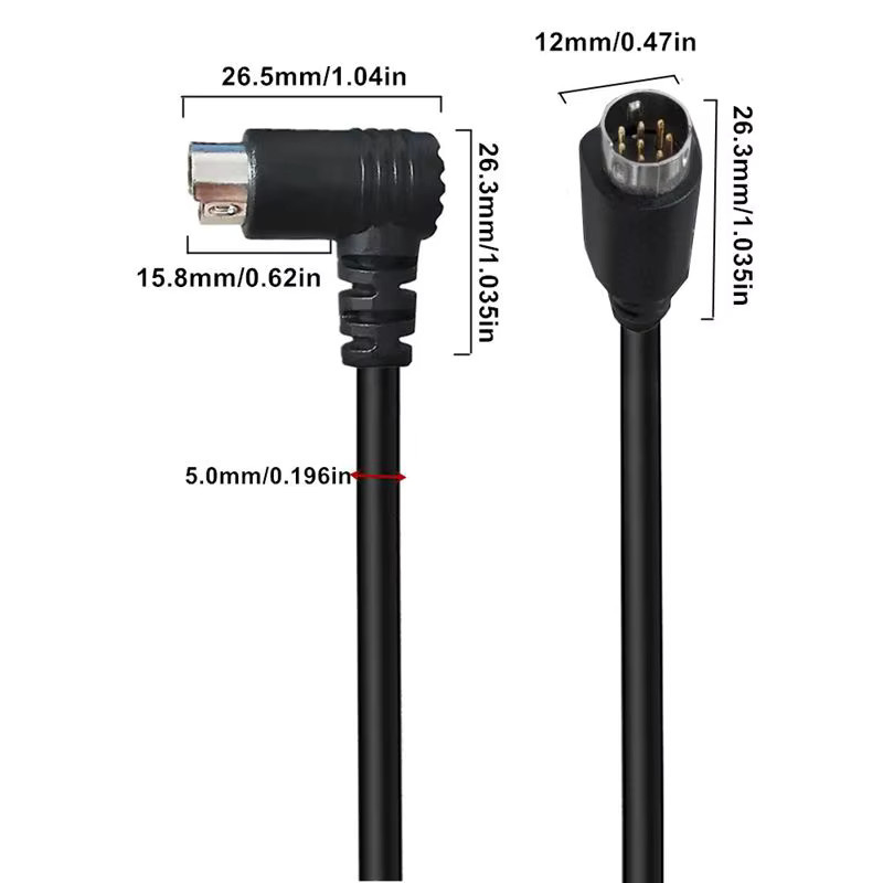 AXONUS Mini DIN 8Pin Stecker auf Stecker S-Video Kabel 8-adrig in Schwarz - Bild 4
