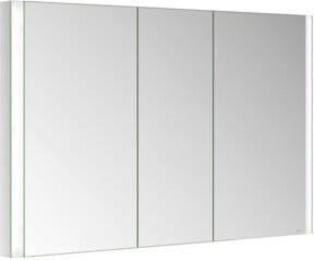 Keuco Spiegelschrank Somaris 3-türig mit integrierter Beleuchtung und internen Regalen, Weiß, B/H/T: 120 x 71 x 11,5 cm