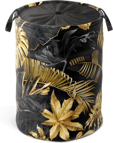 Sanilo Wäschekorb Golden Leaves, Gold, Rund, 60 l - Bild 1
