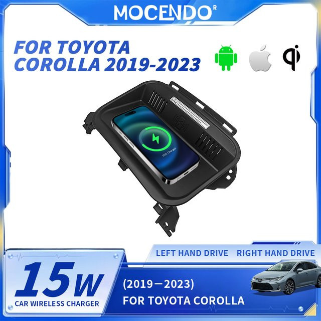 MOCENDO Kabelloses Auto-Ladegerät für Toyota Corolla 2019-2023, Schnelle Handyhalterung und Ladestation in Schwarz - Bild 1