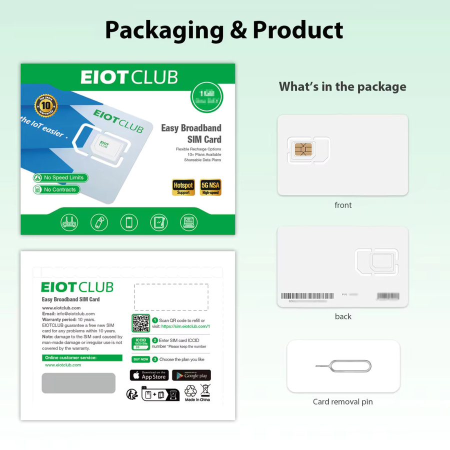 EIOTCLUB Europa Prepaid IoT SIM-Karte für 33 EU-Länder und Großbritannien mit Hochgeschwindigkeit für Router und Mobilgeräte - Bild 5