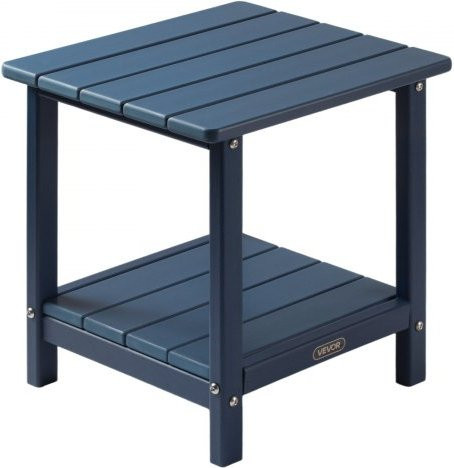 VEVOR Beistelltisch aus HDPE mit 2 Ablagen, Blau, B/T/H: 45 x 38 x 44 cm - Bild 1