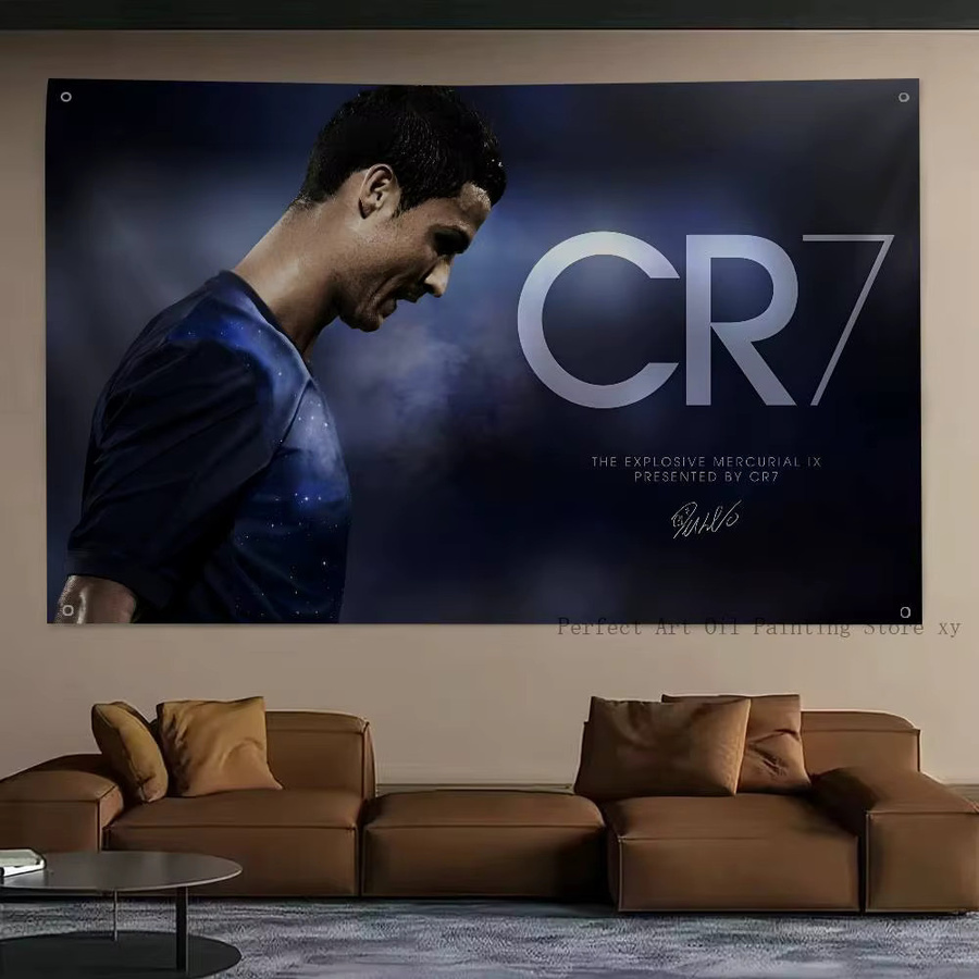 Cristiano Ronaldo CR7 Fußballer Flagge aus Polyester in Blau, B x H: 50 x 70 cm - Bild 3