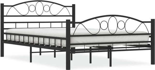 vidaXL Bettgestell aus Stahl in Schwarz im klassischen Design, B/T: 120 x 200 cm - Bild 1