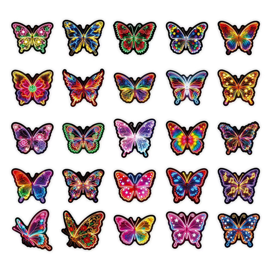 Charile Neon Tier Schmetterling Aufkleber, Cartoon DIY, 10/30/56 stücke - Bild 4