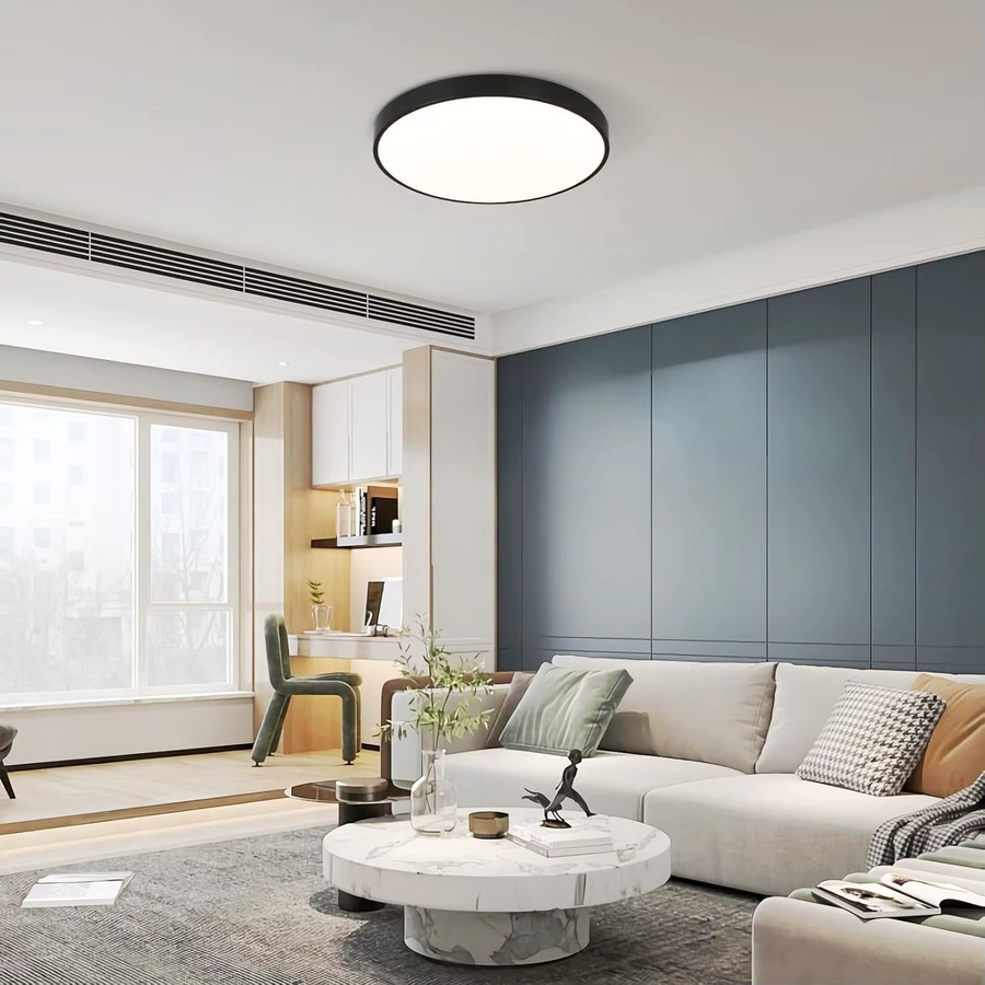 Cliheet 30W runde LED-Deckenleuchte in Weiß, dimmbar mit Fernbedienung, IP44 für Badezimmer, Küche, Wohnzimmer, Schlafzimmer und Flur - Bild 2