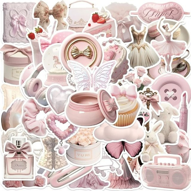 Kawaii Rosa Ballett PVC Aufkleber Ästhetische Koreanische Schreibwaren für Scrapbooking und Dekoration - Bild 1
