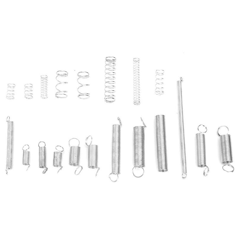 Fishine 200-teiliges Metallfedern Set aus Stahl, Sortiment für Zug- und Druckfedern in Grau und Silber - Bild 6